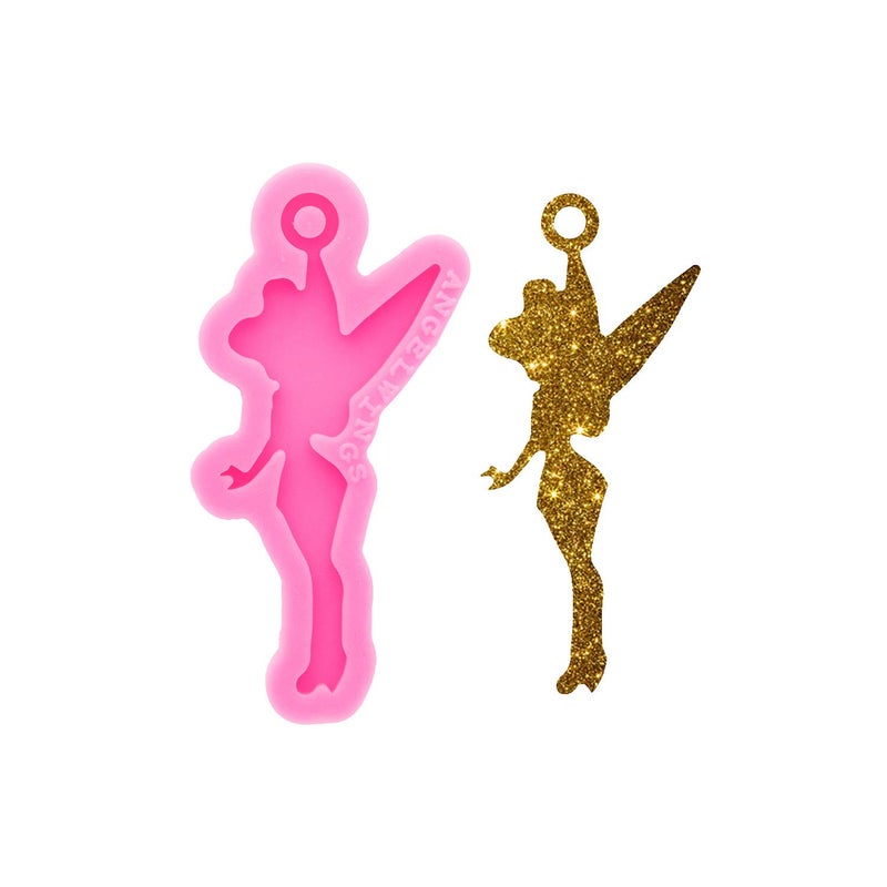 Super Glossy Silicone Resin Mold Angel Style Silicone Mold Epoxy Craft Silicone Keychain Moulds Polymer Clay Mold for DIY Jewelry Making