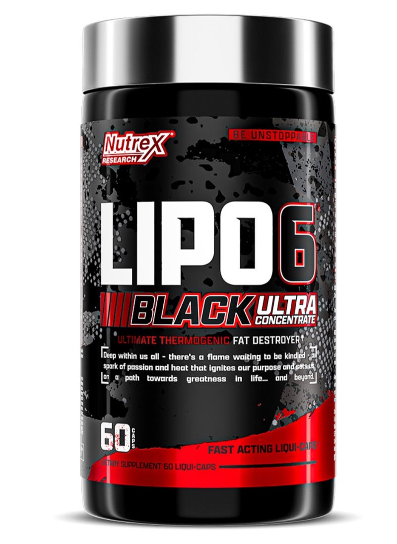 Nutrex Research Lipo 6 Black Ultra Concentrate 60 Count  - Image 1