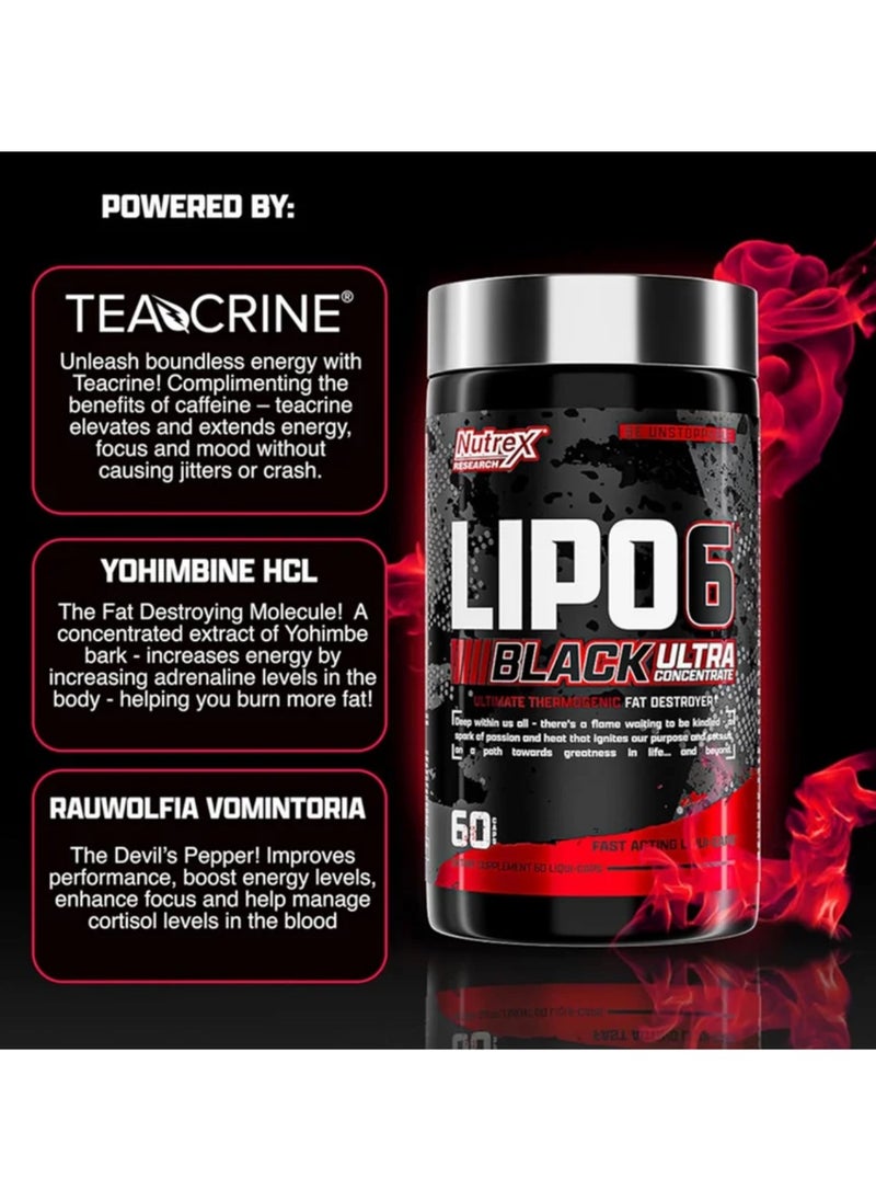 Nutrex Research Lipo 6 Black Ultra Concentrate 60 Count  - Image 4