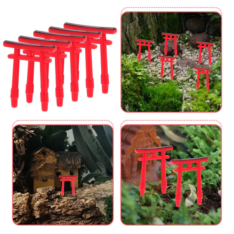 5pcs Japanese Torii Gate Model Simulation Torii Statue Decoration Micorlandscape Miniature Torii - Image 3