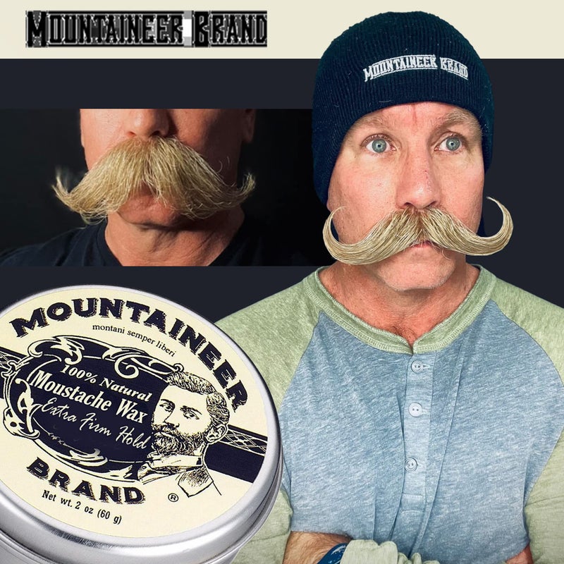 Mountaineer Brand Unscented Natural Mustache Wax | Strong and Extra Firm Hold | Made in West Virginia | Smooths, Conditons, Styles | Organic Moustache Balm | 2oz - Image 5