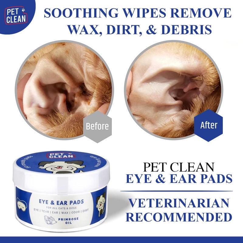 Pet Clean Primrose Oil Eye & Ear Pads - Gentle Care for Dogs & Cats - 50 Count (Pack of 1) - Image 2
