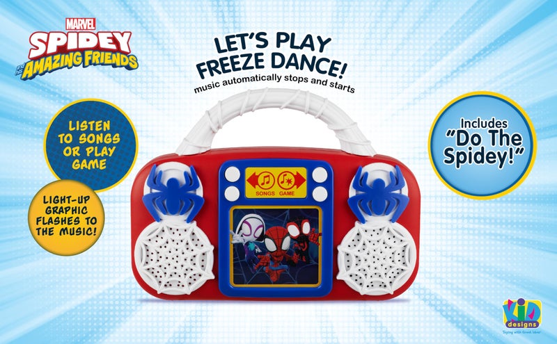eKids Spidey and His Amazing Friends Toy Music Player, Toddler Toy with Built-in Music and Lights (Spidey) - Image 2