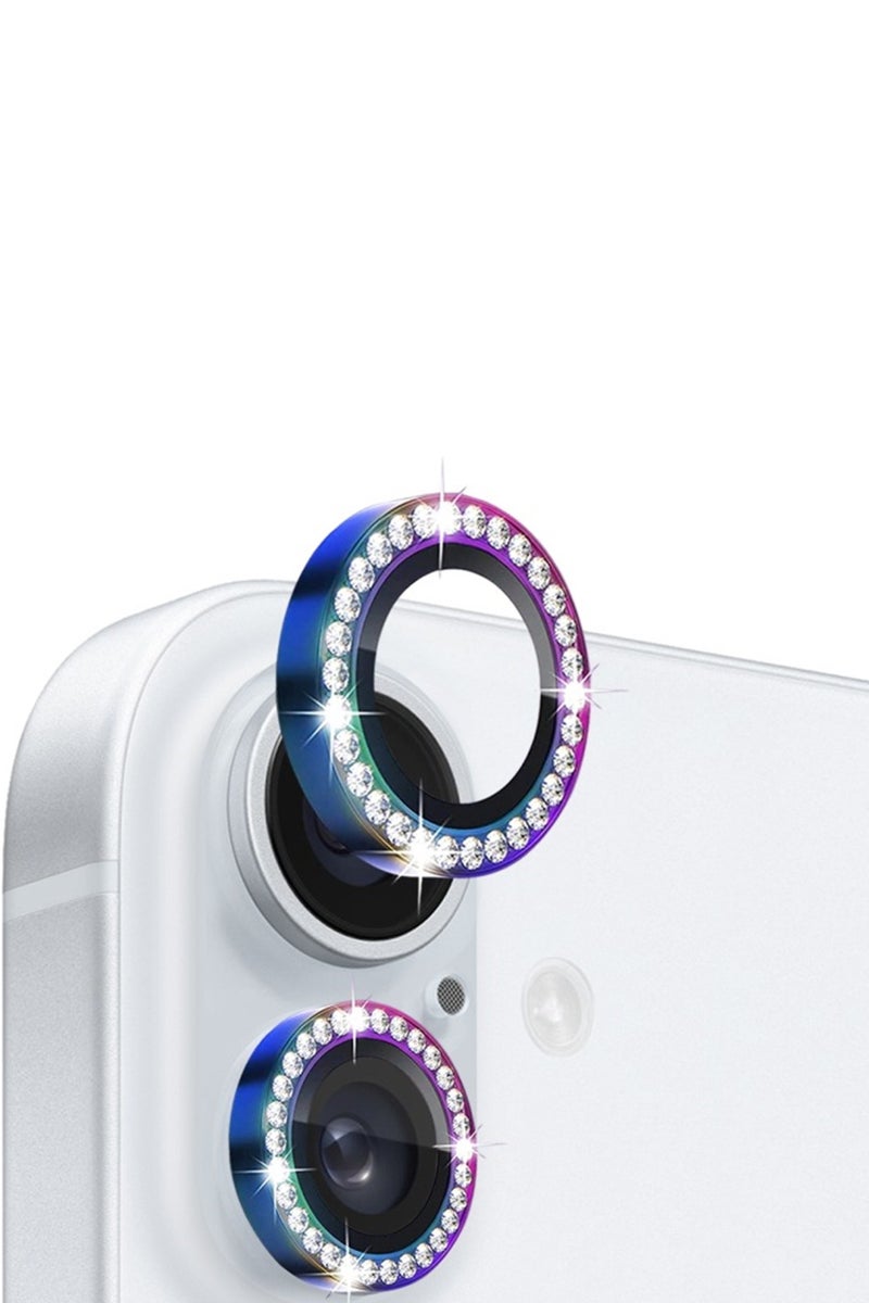 9H خفف من الزجاج الماس الكريستال عدسة الكاميرا فيلم واقية ، ومناسبة ل iPhone 16 ، لون - Image 1