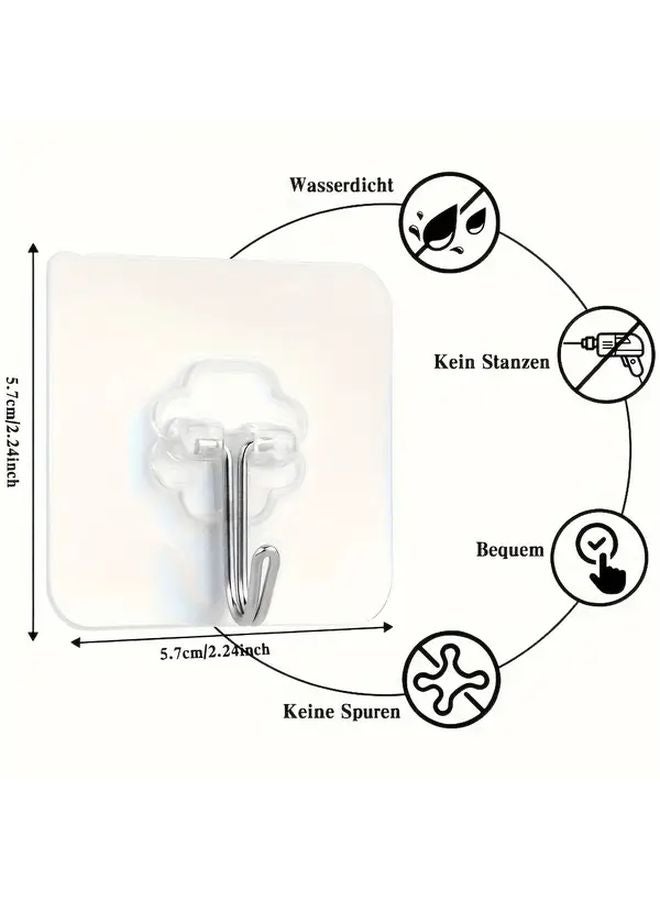 50pcs Transparent Self Adhesive Sticky Hooks Wall Mounted Coat Utility Hanging Solution - Image 4