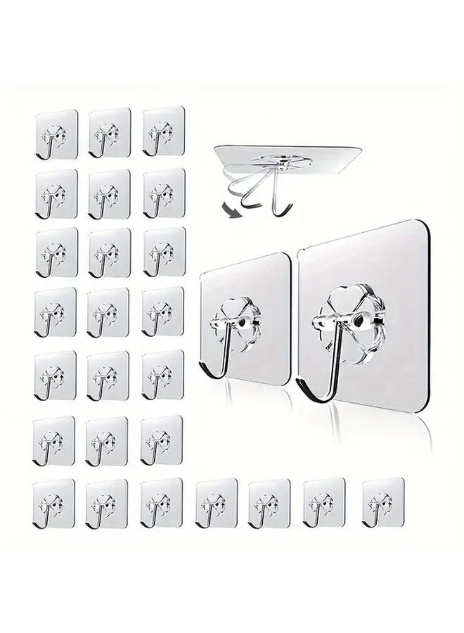 50pcs Transparent Self Adhesive Sticky Hooks Wall Mounted Coat Utility Hanging Solution - Image 2