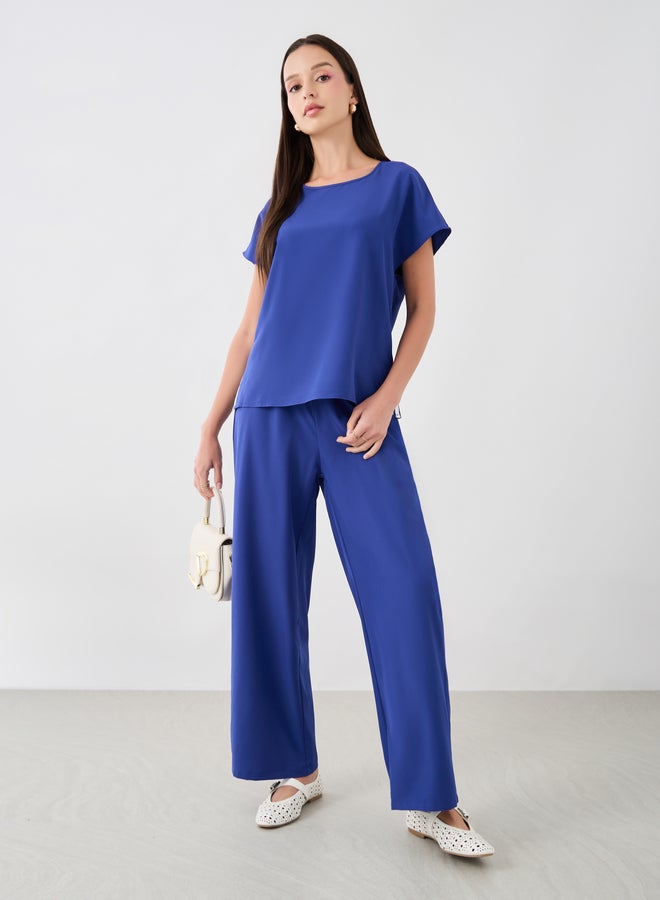 Take Two Solid Short Sleeve Top and Pants Co-Ords  - Image 1