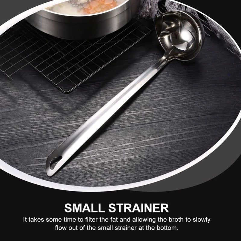 Generic Pure Stainless Steel Oil Filter Spoon Skimmer Spoon Cooking Oil Filter Long Handle Skimmer Spoon Scoop 305 CM Silver Colour 1 pcs  - Image 3