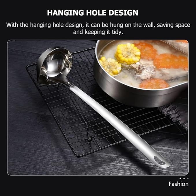 Generic Pure Stainless Steel Oil Filter Spoon Skimmer Spoon Cooking Oil Filter Long Handle Skimmer Spoon Scoop 305 CM Silver Colour 1 pcs  - Image 5