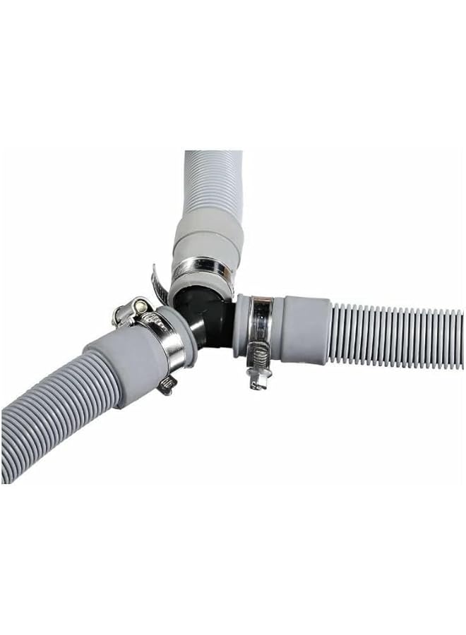 إيروريكس قطعتان من ملحقات الأجهزة، خرطوم تصريف غسالة الأطباق، قطعة Y، وصلة خرطوم استبدال غسالة الملابس، أسود - Image 2