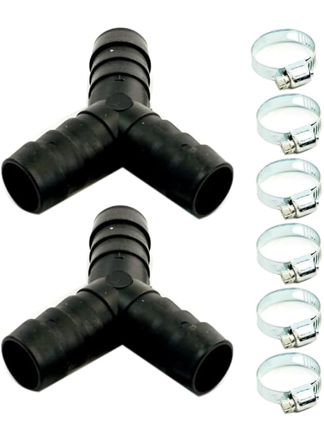 إيروريكس قطعتان من ملحقات الأجهزة، خرطوم تصريف غسالة الأطباق، قطعة Y، وصلة خرطوم استبدال غسالة الملابس، أسود - Image 1