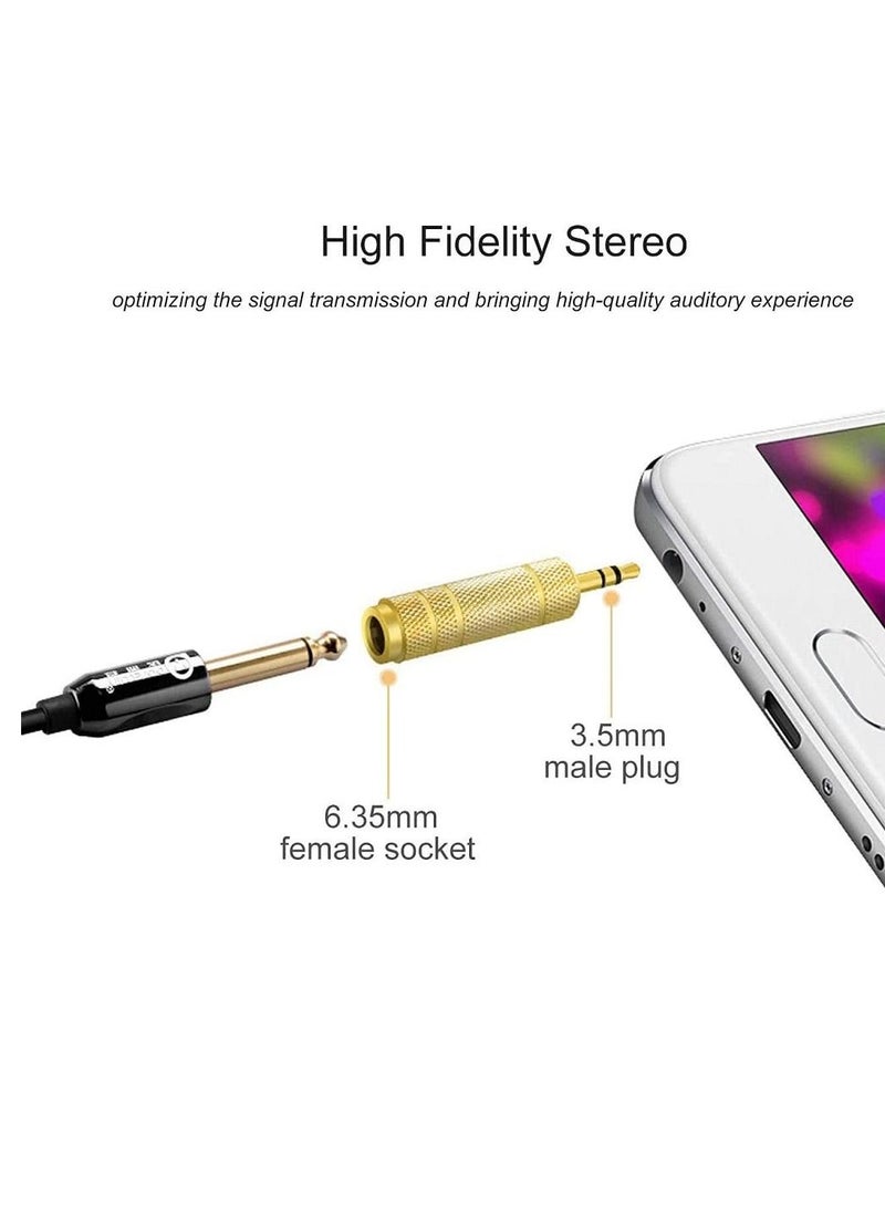 Adapter 6.35Mm Female To 3.5Mm Male Headphone Stereo Audio Jack Adapter - Gold - Image 3