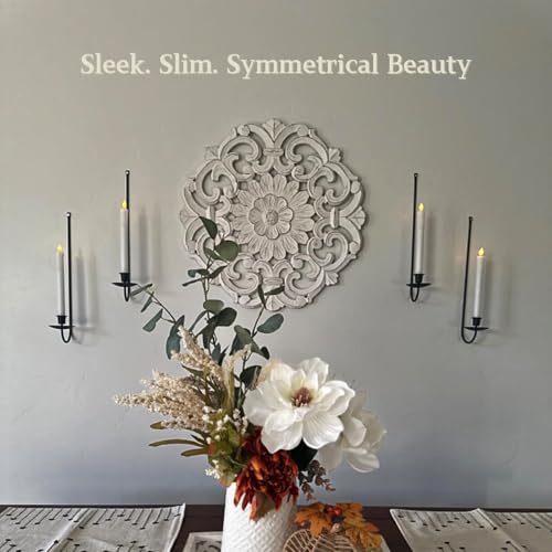 Batoslee Wall Candle Holder Set of 2, Stylish Black Metal Wall Mount Candle Sconces, Modern Wall Decoration for Living Room, Farmhouse, Fireplace, and Christmas Decor - Image 5