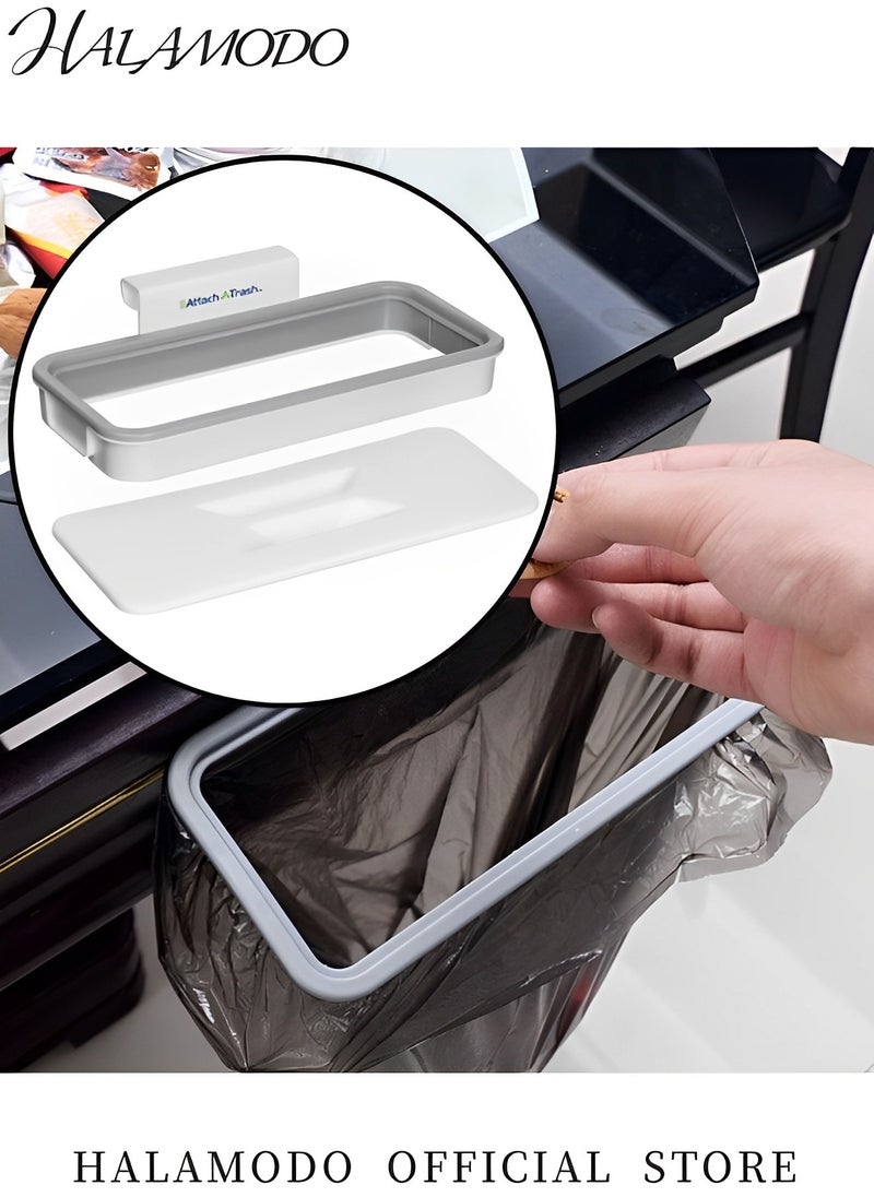 Generic Trash Bag Holder Rack Waste Garbage Bin Rack Holder Kitchen Tools Garbage Storage Rack Can with Removable Lid Multi for Kitchen Cabinet Door Storage Cupboard Towel Rails Rack  - Image 5
