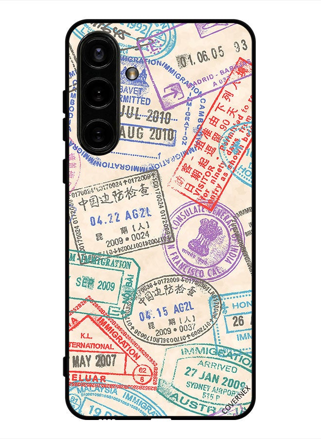 Covernex Protective Case Cover For Samsung Galaxy S24 Plus Travel Stamps Pattern - Image 1