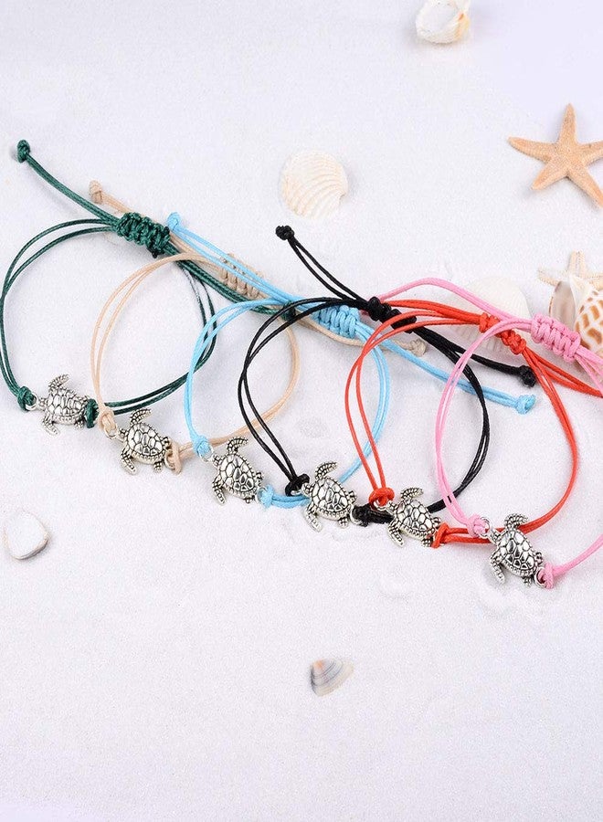 SUNSH 6Pcs Lovely Sea Turtles Tortoise Bracelets for Women Family Best Friend Bracelets Gifts for Women Couple Boyfriend Girlfriend Mother Daughter Jewelry Valentines Day Gift for Him Her - Image 3