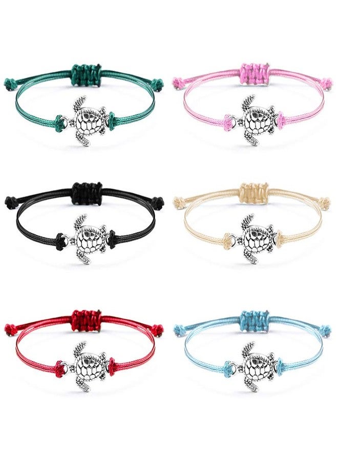 SUNSH 6Pcs Lovely Sea Turtles Tortoise Bracelets for Women Family Best Friend Bracelets Gifts for Women Couple Boyfriend Girlfriend Mother Daughter Jewelry Valentines Day Gift for Him Her - Image 1