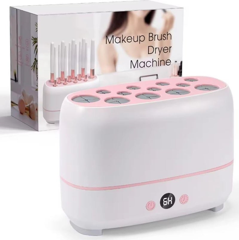 Azelf Upgraded Makeup Brushes Dryer Electric Cosmetic Automatic Brush Drying Machine No Harmful for Bristles with ThermoControl 12 Various Hole Compatible with 98 Makeup Brush - Image 1