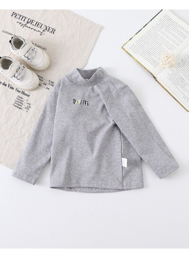 Fashionable Handsome Simple Base Layer] Boys' Baby Autumn And Winter Versatile Long Sleeve T-shirt Toddler Comfortable Top - Image 1