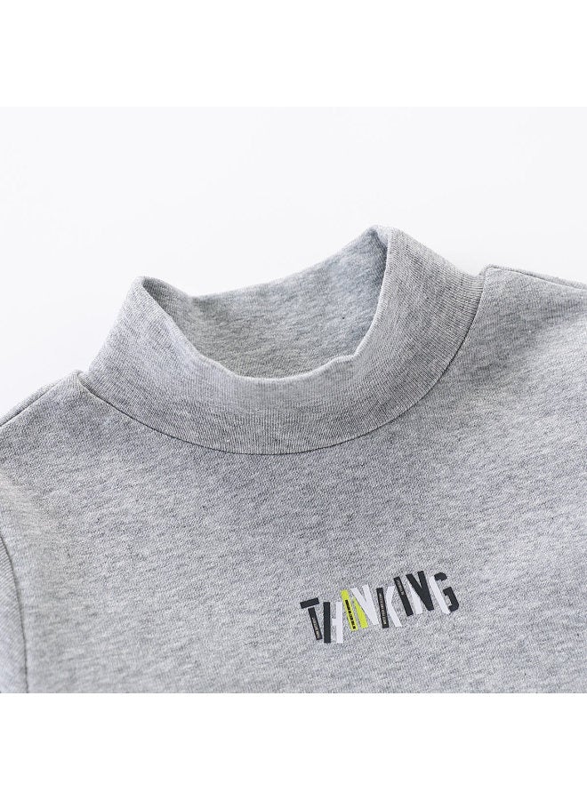 Fashionable Handsome Simple Base Layer] Boys' Baby Autumn And Winter Versatile Long Sleeve T-shirt Toddler Comfortable Top - Image 5
