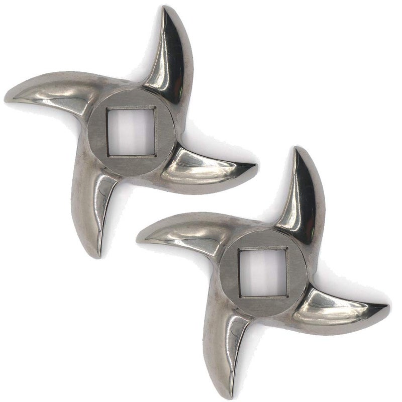 VTurboWay 2 Pcs #12 Meat Grinder Blade Stainless Steel Knife Cutter Replacement for Grinders, Please check the size and shape - Image 1