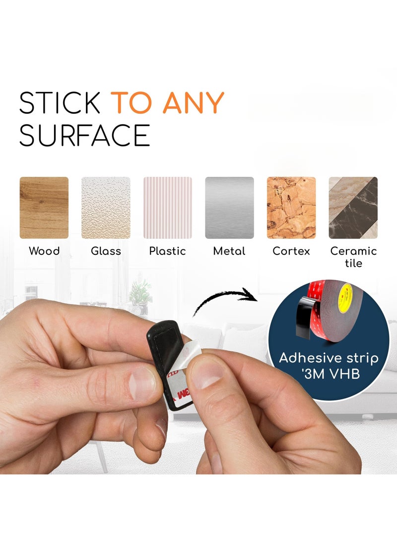 Fasola 24 Pack Cable Clips, Multipurpose Wire Organizers, Self Adhesive Cord Holders for Home, Office or Car (Black and White) - Image 5