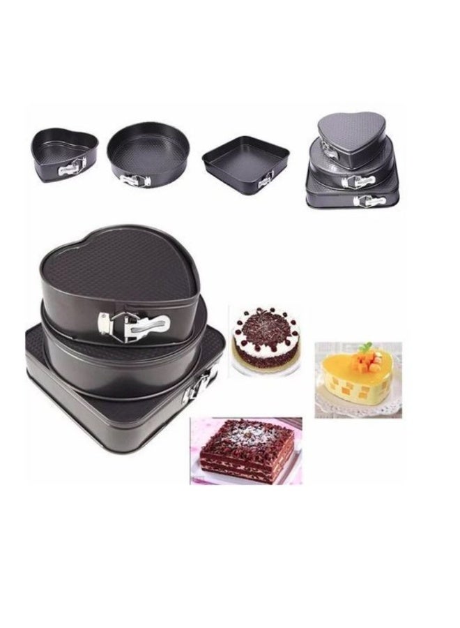 إيباسكت مجموعة قوالب الكيك المكونة من 3 قطع مصنوعة من الفولاذ غير اللاصق مع قاعدة قابلة للإزالة - Image 1