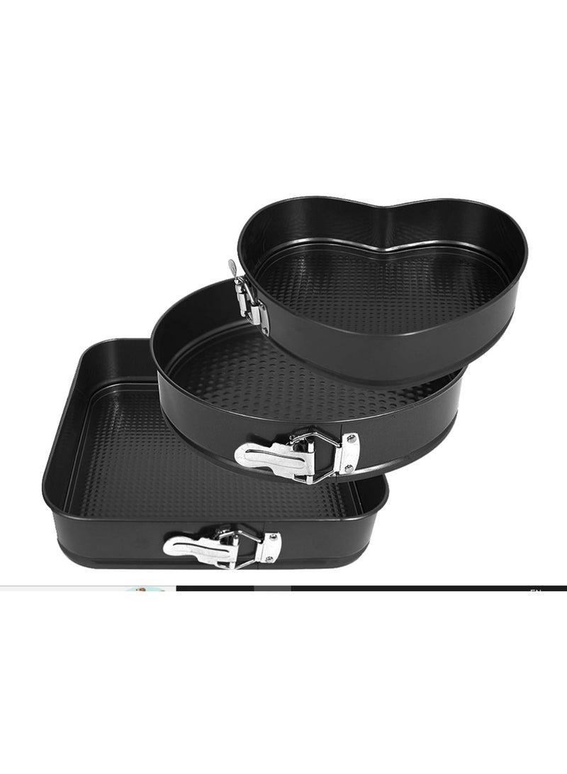 إيباسكت مجموعة قوالب الكيك المكونة من 3 قطع مصنوعة من الفولاذ غير اللاصق مع قاعدة قابلة للإزالة - Image 2