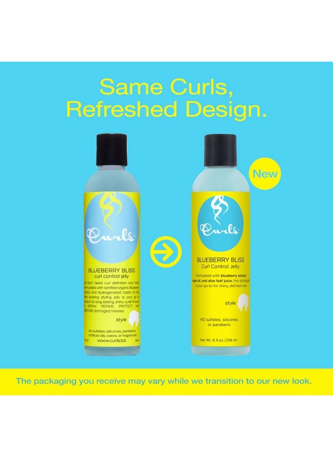 Curls Curls Blueberry Bliss Control Jelly - 8 oz, Define & Defrizz, Wash and Go's, Twist Outs & Braid Outs, for Wavy, Curly, and Coily Hair Types  - Image 2