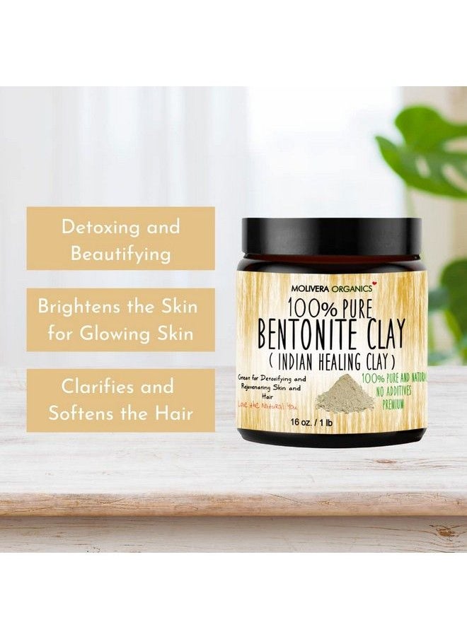 Molivera Organics - طين البنتونيت لإزالة السموم وتجديد البشرة والشعر 16 أونصة - Image 1