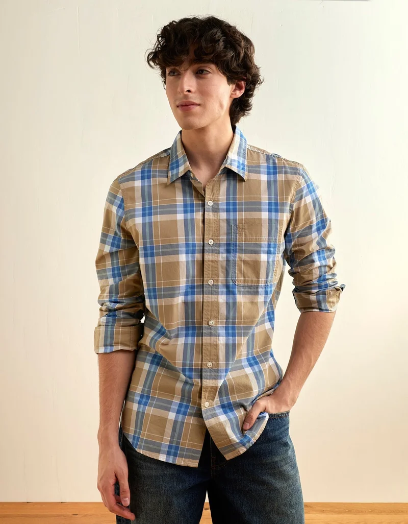 American Eagle AE Slim Fit Poplin Button-Up Shirt