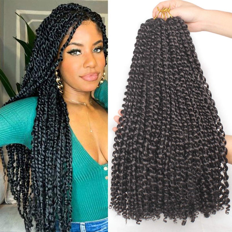 Leeven 18 Inch Passion Twist Crochet Braids Hair for Butterfly Locs 7Pcs Synthetic Water Wave Passion Twists Crochet Braiding Hair for Women 2
