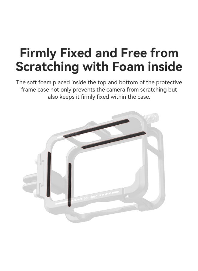 aMagisn إطار حماية من الألمنيوم خفيف الوزن لكاميرا GoPro Hero 13/12/11/10/9 – دعم التصوير الأفقي والعمودي، متوافق مع الدراجة، تركيب سريع، منفذين للإكسسوارات – ملحق كاميرا رياضية - Image 4