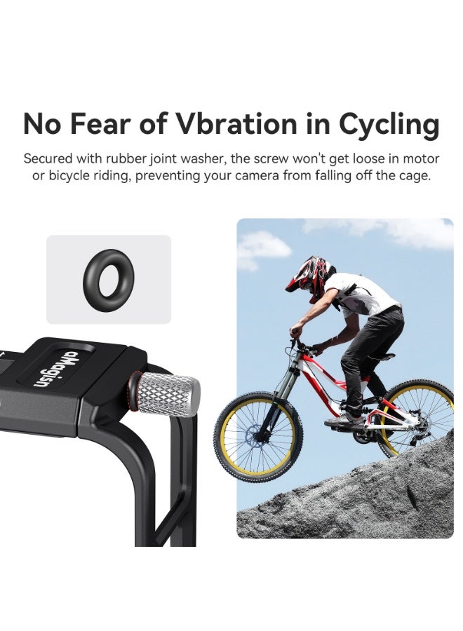 aMagisn إطار حماية من الألمنيوم خفيف الوزن لكاميرا GoPro Hero 13/12/11/10/9 – دعم التصوير الأفقي والعمودي، متوافق مع الدراجة، تركيب سريع، منفذين للإكسسوارات – ملحق كاميرا رياضية - Image 5