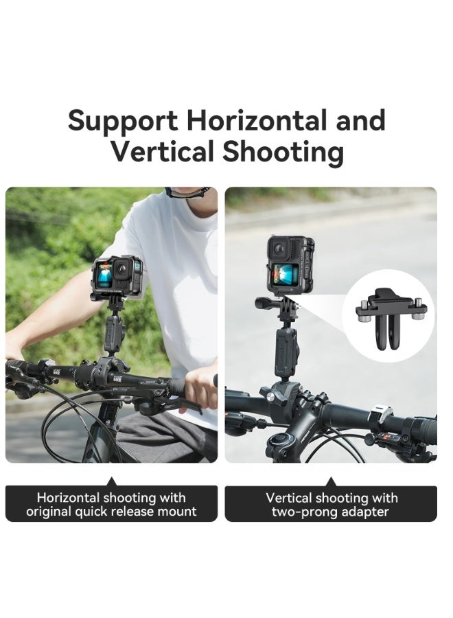 aMagisn إطار حماية من الألمنيوم خفيف الوزن لكاميرا GoPro Hero 13/12/11/10/9 – دعم التصوير الأفقي والعمودي، متوافق مع الدراجة، تركيب سريع، منفذين للإكسسوارات – ملحق كاميرا رياضية - Image 3