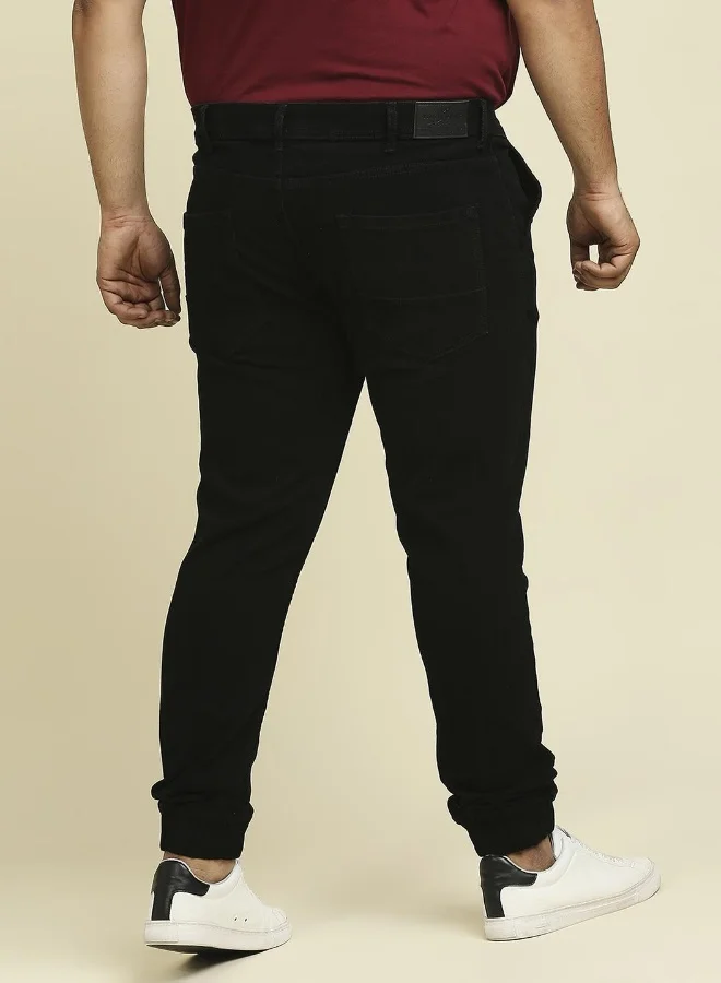 HIGH STAR Men Black Slim Fit Slash Knee Stretchable Jeans