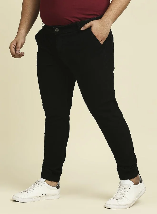 HIGH STAR Men Black Slim Fit Slash Knee Stretchable Jeans