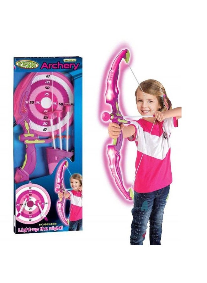 KINGSPORT Archer Bow and Arrow, Quiver, 3 Arrows, Strong String Thread, Target Board with LED Flashing Light - Image 3