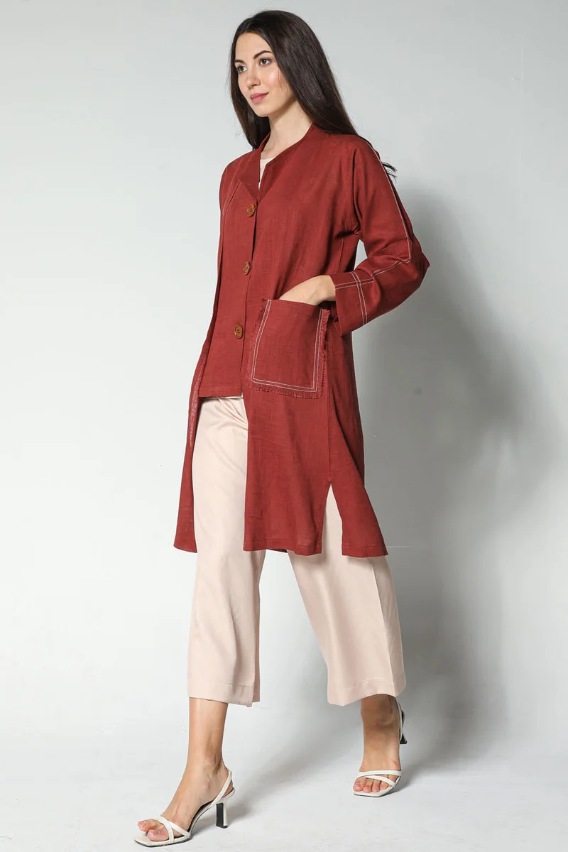 مويستريت Pocket Detailed Crepe Top & Pants Set