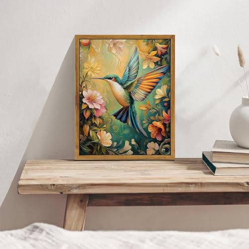 Djmwtb Framed Wall Art Vintage Wall Decor Hummingbird Canvas Art Animal Pictures Floral Paintings Botanical Prints Nature Artwork for Bedroom Living Room - Image 2