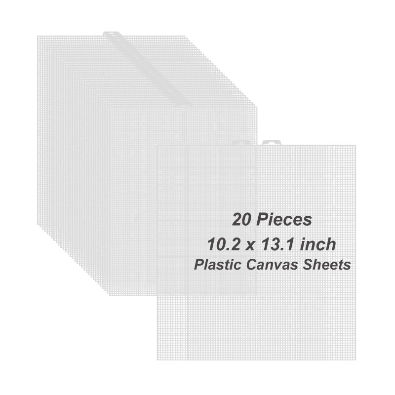 20 Pieces 7 Count Plastic Canvas Sheets for Embroidery 102 x 13 Inch 7 Mesh Plastic Canvas Sheet Plastic Mesh White Eye Mesh for Acrylic Yarn Crafting Knit Crochet Projects and Make Aquarium