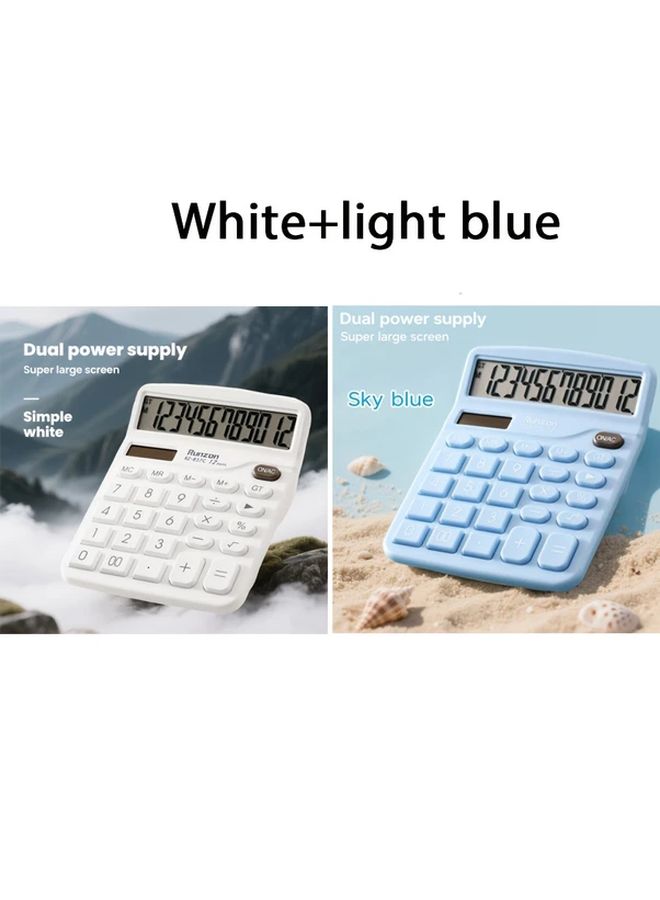 1 Piece Haze Blue Calculator For Office Finance Professional Student Compact Portable Daily Use - Image 1