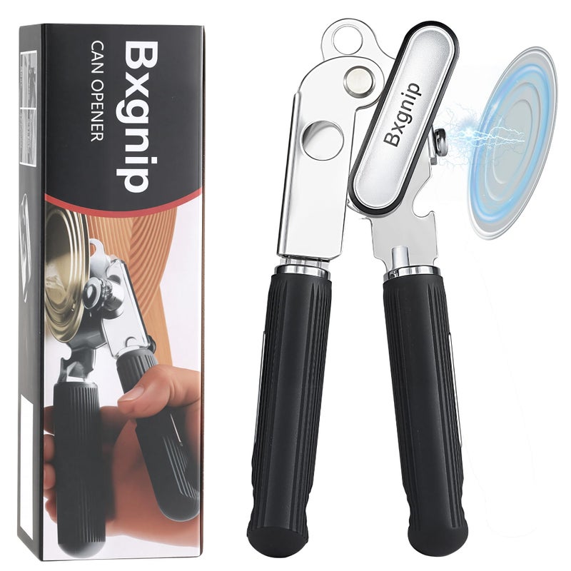 Bxgnip Can Opener Manual with Magnet,Soft Grip Rubber Handle Sharp Blade Smooth Edge,Effortless knob,Heavy Duty Can Opener with Multifunctional Bottle Opener - Image 1