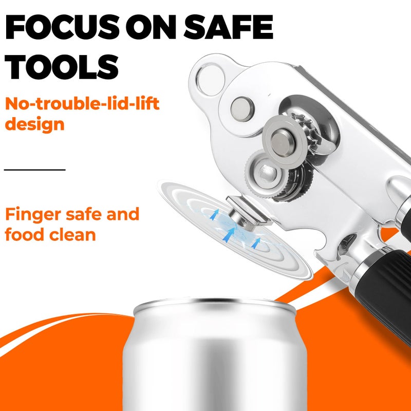 Bxgnip Can Opener Manual with Magnet,Soft Grip Rubber Handle Sharp Blade Smooth Edge,Effortless knob,Heavy Duty Can Opener with Multifunctional Bottle Opener - Image 5