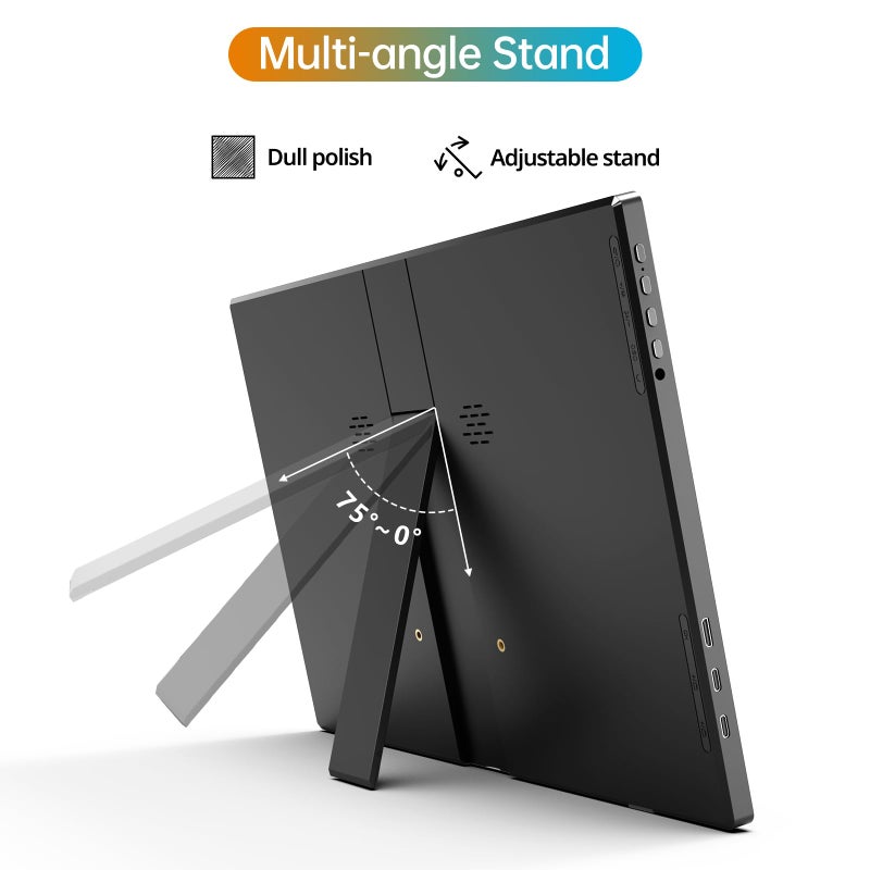 ForHelp 14 Inch Portable Monitor FHD1200P Ultra-Slim for Laptop Monitor, USB-C&HDMI Plug&Play,100% SRGB,Dual Speakers Extender Display. Built-in Stand,for Laptop,PC Phone Xbox PS4/5 - Image 5
