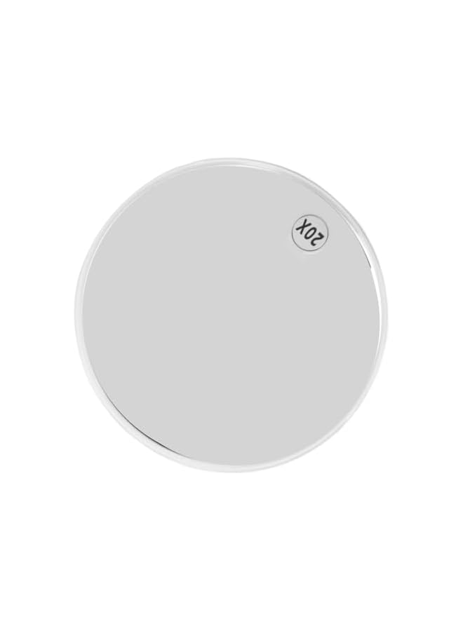 The Bros 20X Magnifying Mirror, 15cm Diameter Clear View Space Saving Bathroom Mirror Makeup Mirror with 3 Suction Cups Round Lightweight Powerful Suction for Travel (White) - Image 2