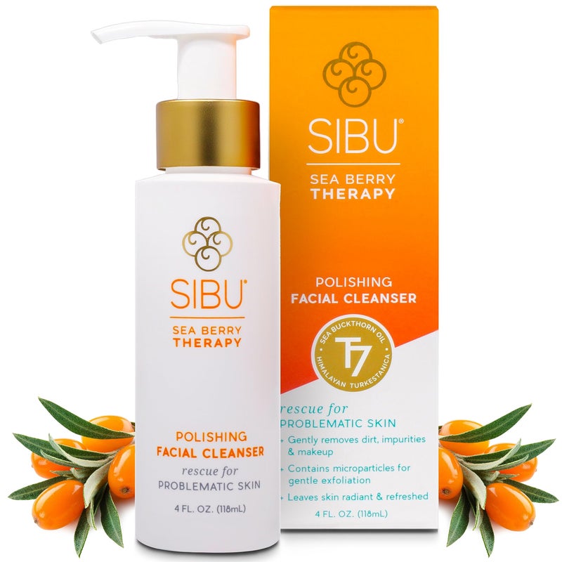sibu Sea Buckthorn Polishing Facial Cleanser 4oz Face Wash Made From Premium Himalayan Sea Berry Oil Moisturizes Skin Reduces Blemishes Removes Makeup