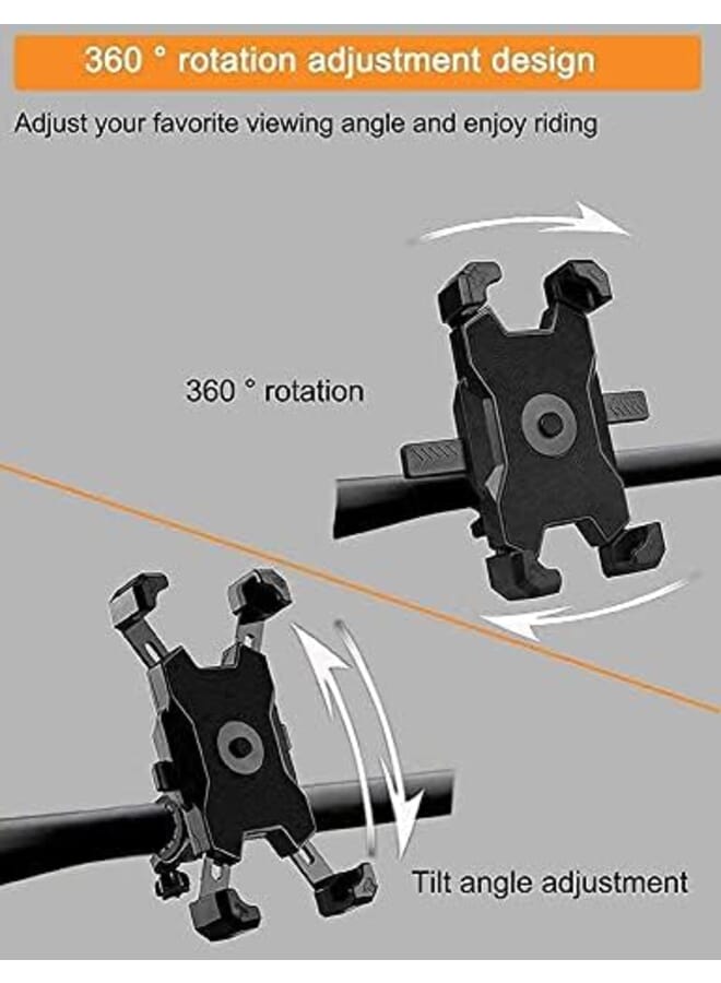 Excefore Bike Phone Mount Motorcycle Handlebar 2023 Upgraded 360 Degree Rotation Easy Install And Quick Release Support One Click Lock Sturdy And Safe Holder For Iphone And More 4.7 6.8 Inch Any Smartphones - Image 4