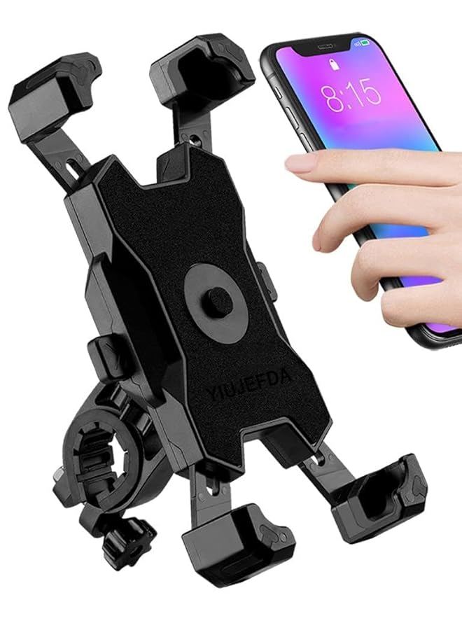 Excefore Bike Phone Mount Motorcycle Handlebar 2023 Upgraded 360 Degree Rotation Easy Install And Quick Release Support One Click Lock Sturdy And Safe Holder For Iphone And More 4.7 6.8 Inch Any Smartphones - Image 1