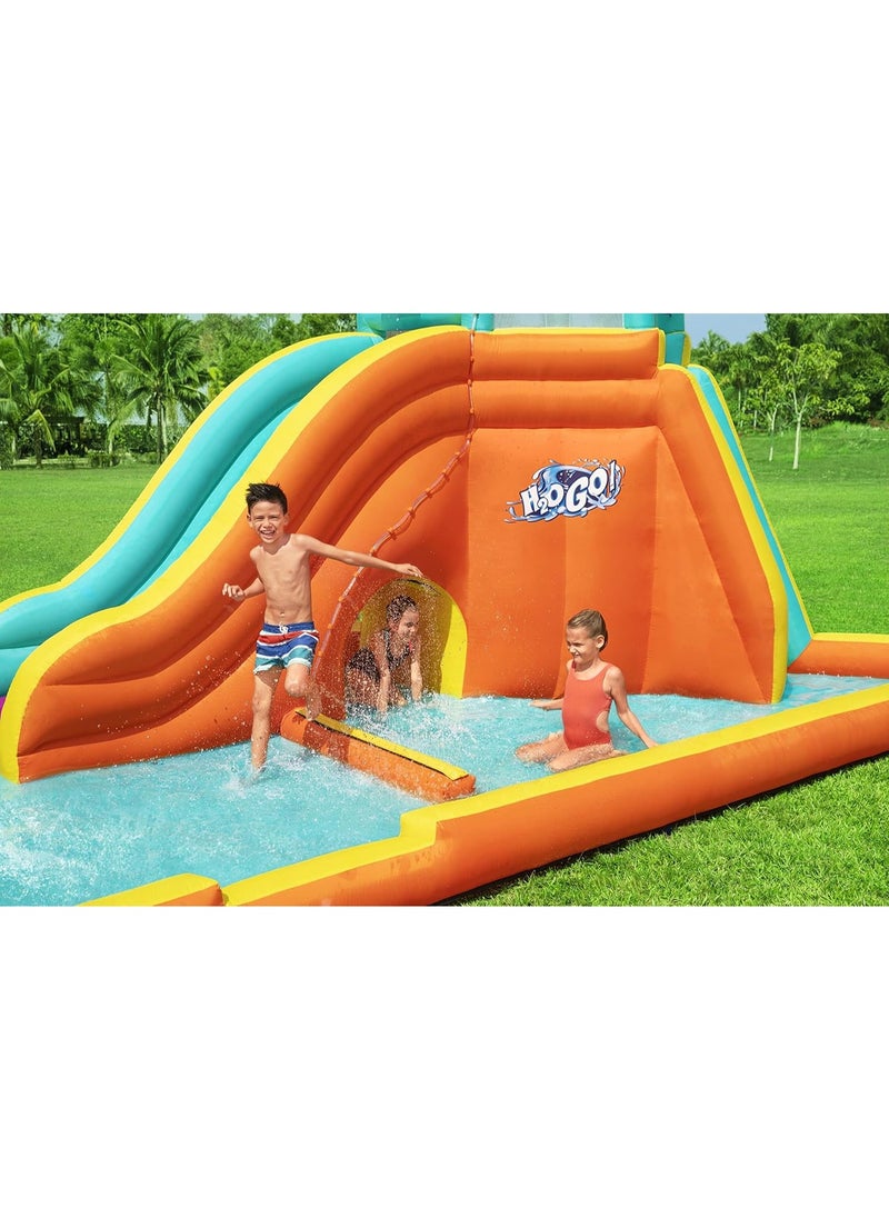 Bestway Giant Inflatable Water Park 565x373x265cm with Twin Slides & Climbing Wall | Kids Summer Adventure Zone  - Image 4